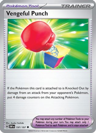 Image of Vengeful Punch 197/197  - Reverse Holofoil SV03 Obsidian Flames - Uncommon