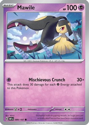 Image of Mawile 089/197  SV03 Obsidian Flames - Common