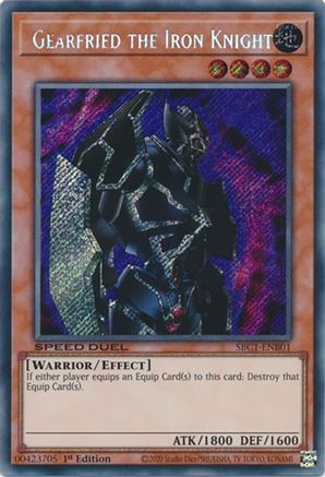 Image of Gearfried the Iron Knight (Secret Rare) (SBC1-ENB01) - Speed Duel: Streets of Battle City 1st Edition