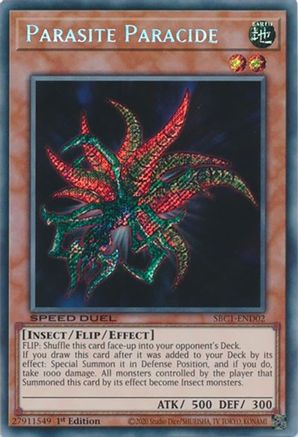Image of Parasite Paracide (Secret Rare) (SBC1-END02) - Speed Duel: Streets of Battle City 1st Edition