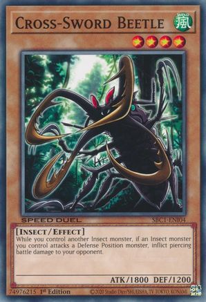 Image of Cross-Sword Beetle (SBC1-ENI04) - Speed Duel: Streets of Battle City 1st Edition