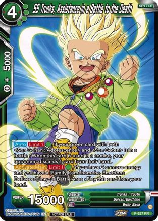 Image of SS Trunks, Assistance in a Battle to the Death (Zenkai Series Tournament Pack Vol.5) (P-527) - Tournament Promotion Cards