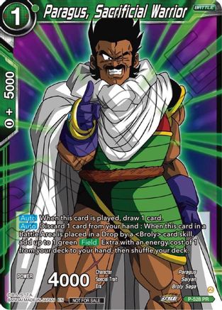Image of Paragus, Sacrificial Warrior (Zenkai Series Tournament Pack Vol.5) (P-528) - Tournament Promotion Cards