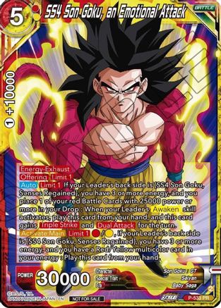 Image of SS4, Son Goku, an Emotional Attack (Zenkai Series Tournament Pack Vol.5) (P-533) - Tournament Promotion Cards