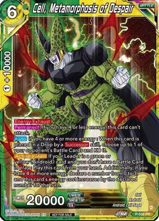 Image of Cell, Metamorphosis of Despair (Zenkai Series Tournament Pack Vol.5) (P-535) - Tournament Promotion Cards