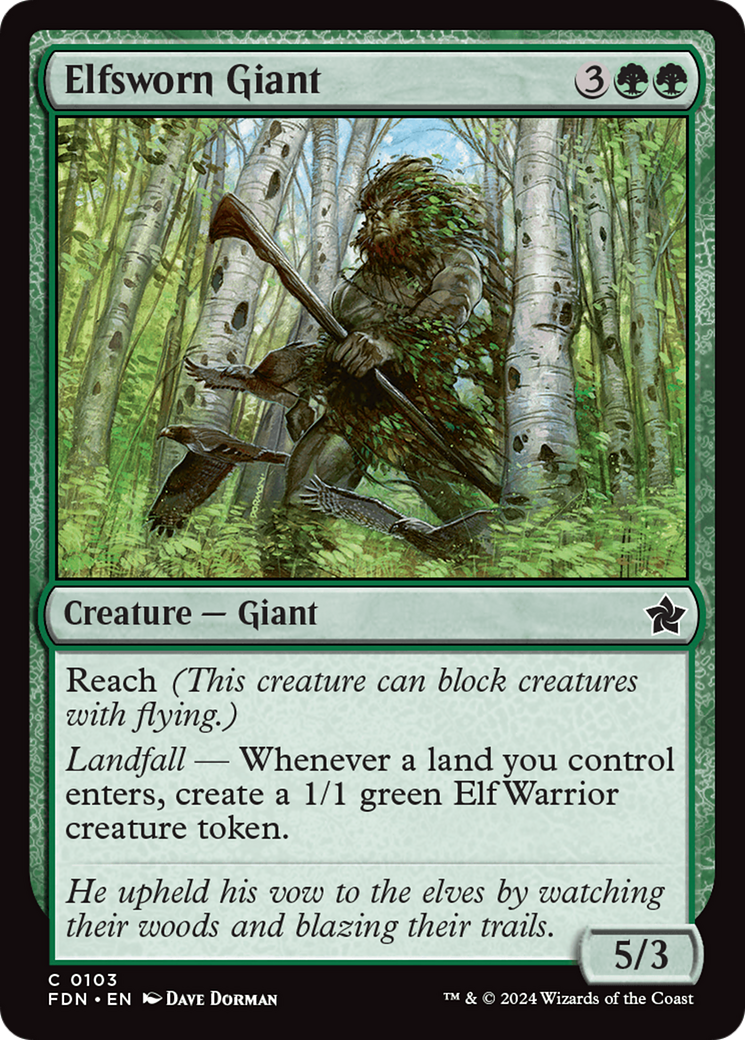 Image of Elfsworn Giant (FDN-103) - Foundations Foil
