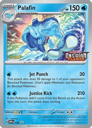 Image of Palafin (Prerelease) [Staff] 036  - Holofoil SV Scarlet & Violet Promo Cards - Promo