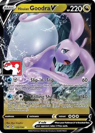 Image of Hisuian Goodra V 135/196  - Holofoil Prize Pack Series Cards - Ultra Rare