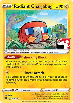 Image of Radiant Charjabug 051  - Holofoil Prize Pack Series Cards - Radiant Rare