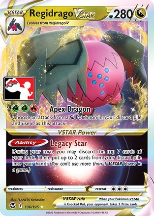 Image of Regidrago VSTAR 136/195  - Holofoil Prize Pack Series Cards - Ultra Rare