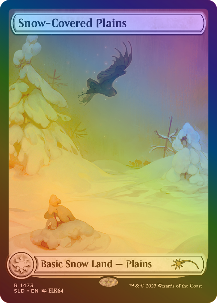 Image of Snow-Covered Plains (1473) (Rainbow Foil) (SLD-1473★) - Secret Lair Drop: (Full Art) Foil