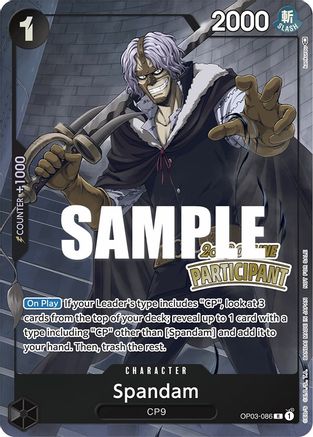 Image of Spandam (Online Regional 2023) [Participant] (OP03-086) - One Piece Promotion Cards Foil