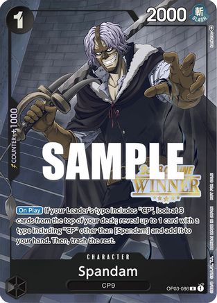 Image of Spandam (Online Regional 2023) [Winner] (OP03-086) - One Piece Promotion Cards Foil