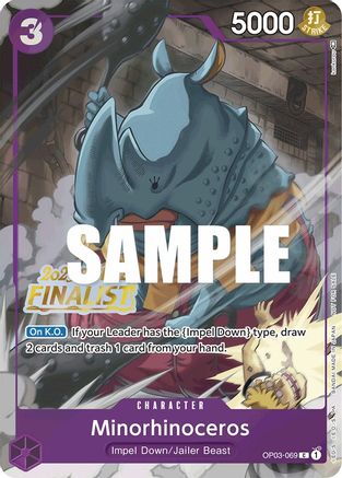 Image of Minorhinoceros (Offline Regional 2023) [Finalist] (OP03-069) - One Piece Promotion Cards Foil