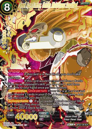 Image of Great Ape Cumber, Golden Wickedness Amplified (BT22-139) - Critical Blow Foil