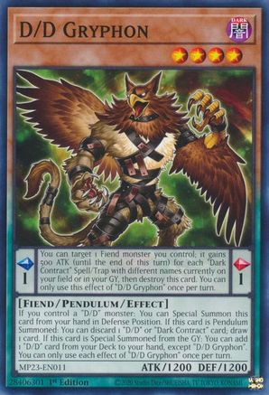 Image of D/D Gryphon (MP23-EN011) - 25th Anniversary Tin: Dueling Heroes Mega Pack 1st Edition