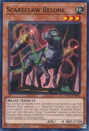Image of Scareclaw Belone (MP23-EN066) - 25th Anniversary Tin: Dueling Heroes Mega Pack 1st Edition