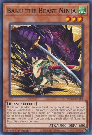 Image of Baku the Beast Ninja (MP23-EN168) - 25th Anniversary Tin: Dueling Heroes Mega Pack 1st Edition