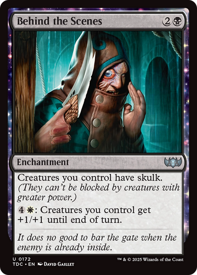 Image of Behind the Scenes (TDC-172) - Commander: Tarkir: Dragonstorm: (enchantment)