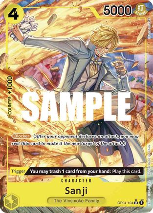 Image of Sanji (104) (Alternate Art) (OP04-104) - Kingdoms of Intrigue Foil