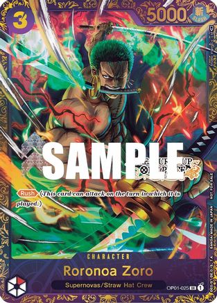 Image of Roronoa Zoro - OP01-025 (Treasure Cup) (OP01-025) - One Piece Promotion Cards Foil
