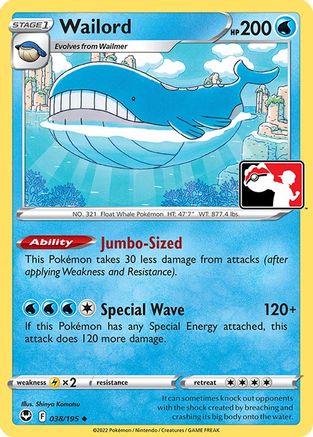 Image of Wailord 038/195  - Holofoil Prize Pack Series Cards - Uncommon