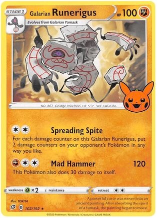 Image of Galarian Runerigus 102/192  Trick or Trade BOOster Bundle 2023 - Rare