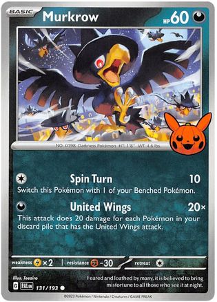 Image of Murkrow 131/193  Trick or Trade BOOster Bundle 2023 - Common