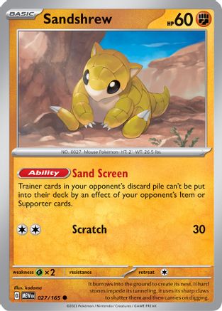Image of Sandshrew 027/165  SV Scarlet & Violet 151 - Common