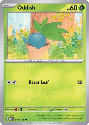 Image of Oddish 043/165  SV Scarlet & Violet 151 - Common