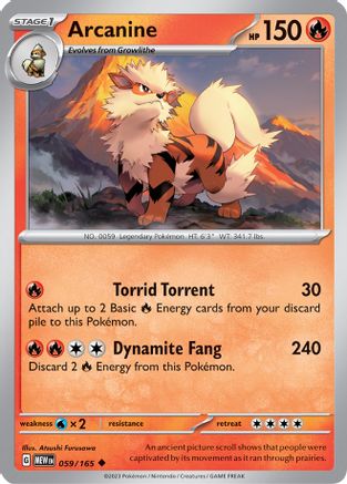 Image of Arcanine 059/165  SV Scarlet & Violet 151 - Uncommon