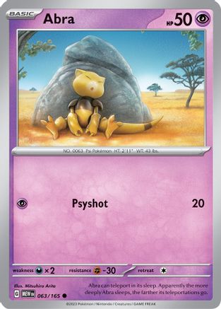 Image of Abra 063/165  SV Scarlet & Violet 151 - Common