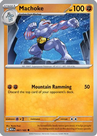 Image of Machoke 067/165  - Reverse Holofoil SV Scarlet & Violet 151 - Uncommon