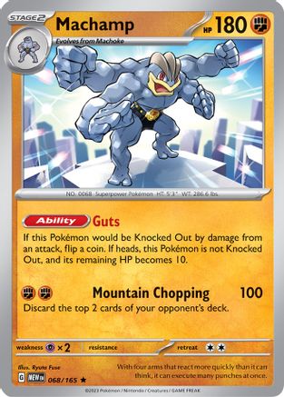 Image of Machamp 068/165  - Holofoil SV Scarlet & Violet 151 - Rare