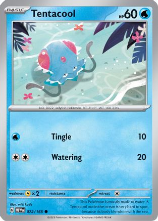 Image of Tentacool 072/165  - Reverse Holofoil SV Scarlet & Violet 151 - Common