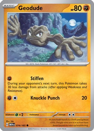 Image of Geodude 074/165  SV Scarlet & Violet 151 - Common