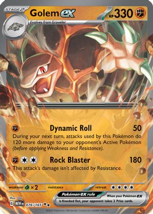 Image of Golem ex 076/165  - Holofoil SV Scarlet & Violet 151 - Double Rare