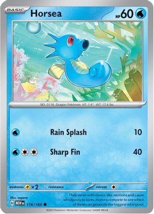 Image of Horsea 116/165  - Reverse Holofoil SV Scarlet & Violet 151 - Common