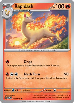 Image of Rapidash 078/165  - Reverse Holofoil SV Scarlet & Violet 151 - Uncommon