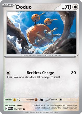 Image of Doduo 084/165  - Reverse Holofoil SV Scarlet & Violet 151 - Common