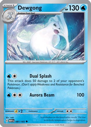 Image of Dewgong 087/165  - Reverse Holofoil SV Scarlet & Violet 151 - Uncommon