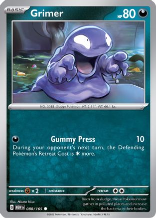 Image of Grimer 088/165  - Reverse Holofoil SV Scarlet & Violet 151 - Common
