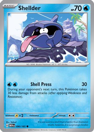 Image of Shellder 090/165  - Reverse Holofoil SV Scarlet & Violet 151 - Common