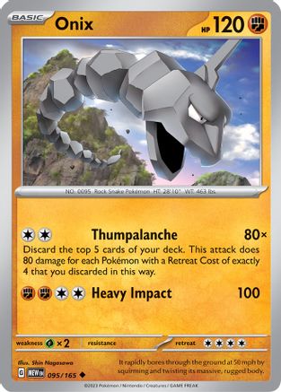 Image of Onix 095/165  - Reverse Holofoil SV Scarlet & Violet 151 - Uncommon