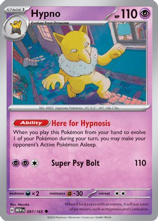 Image of Hypno 097/165  SV Scarlet & Violet 151 - Uncommon