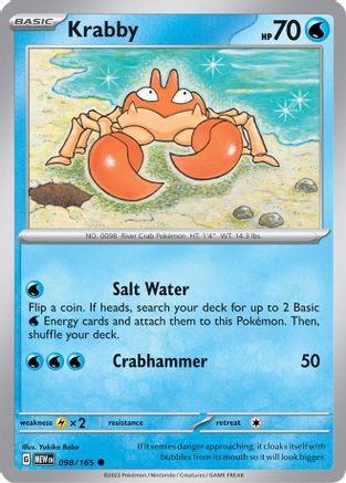 Image of Krabby 098/165  SV Scarlet & Violet 151 - Common