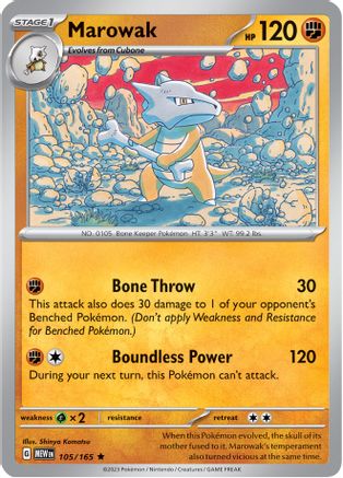 Image of Marowak 105/165  - Reverse Holofoil SV Scarlet & Violet 151 - Rare