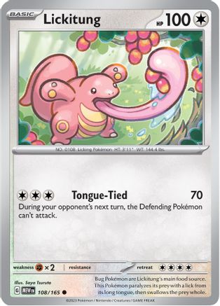 Image of Lickitung 108/165  - Reverse Holofoil SV Scarlet & Violet 151 - Common