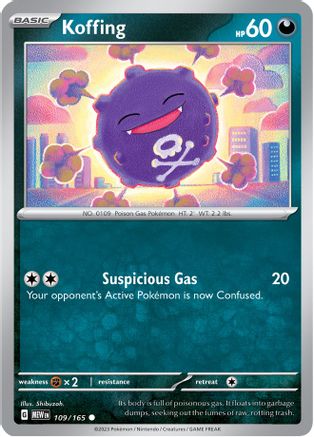 Image of Koffing 109/165  - Reverse Holofoil SV Scarlet & Violet 151 - Common