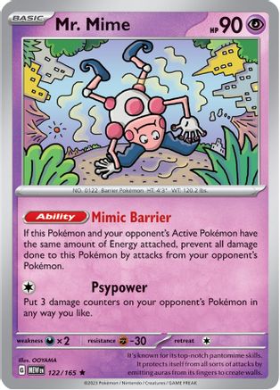 Image of Mr. Mime 122/165  - Holofoil SV Scarlet & Violet 151 - Rare
